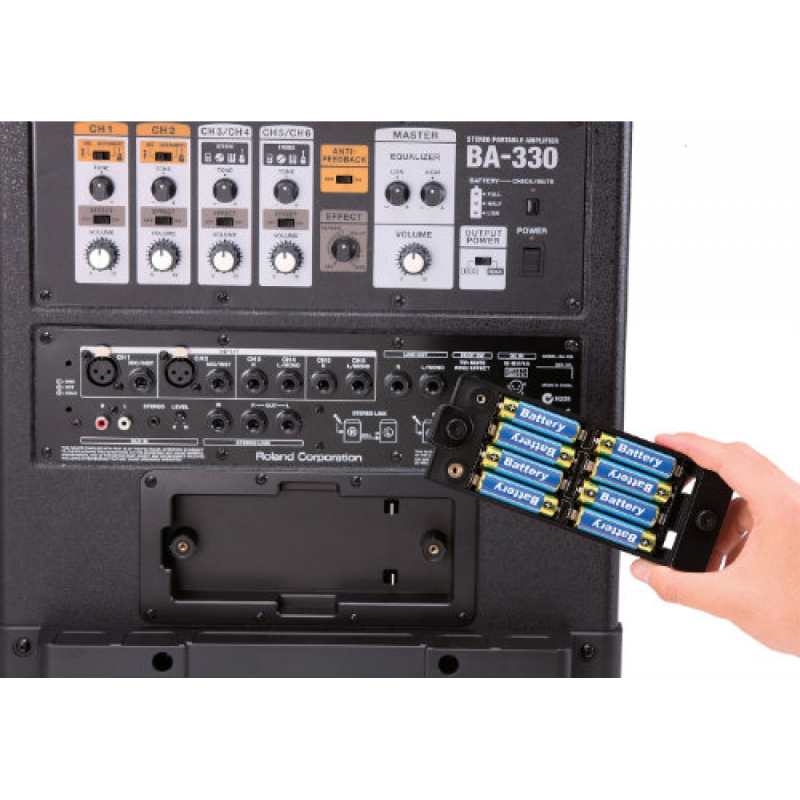 Roland BA330 Portable Mains Or Battery Stereo Digital PA System (4x6.5") - Image 3