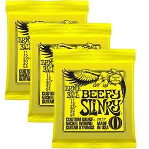 3 Sets of Ernie Ball 2627 Beefy Slinky Electric Guitar Strings 11-54