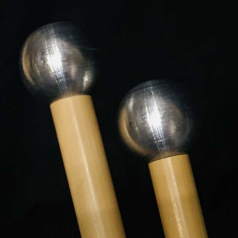 Beverley A1 Metallic Al Mallets with Rattan Handles (Bright & Delicate Tone) - Image 2