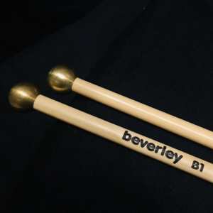 Beverley B1 Metallic Brass Mallets with Rattan Handles (Bright Tone)