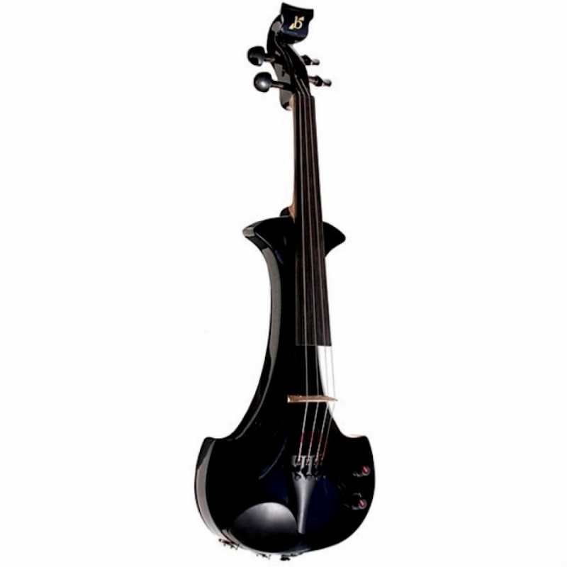 Bridge Aquila 4-String Electric Violin in Black with Hard Case & Carbon Bow - Image 2