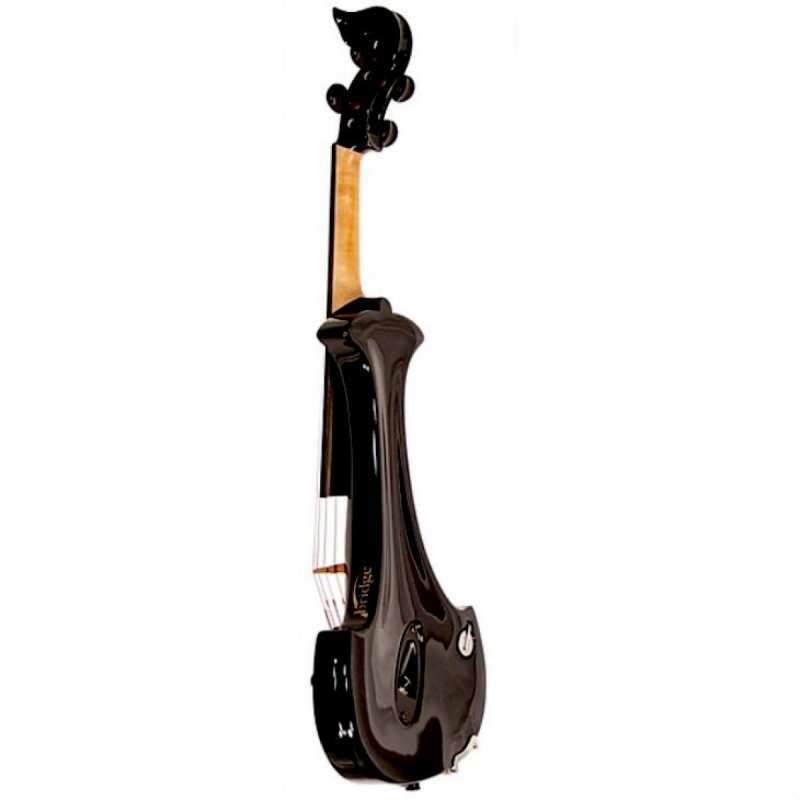 Bridge Aquila 4-String Electric Violin in Black with Hard Case & Carbon Bow - Image 3