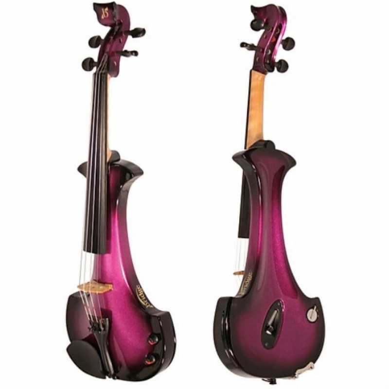 Bridge Aquila 4-String Electric Violin in Purple with Hard Case & Carbon Bow - Image 2