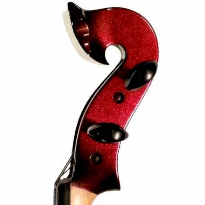 Bridge Aquila 4-String Electric Violin in Red with Hard Case & Carbon Bow - Image 3