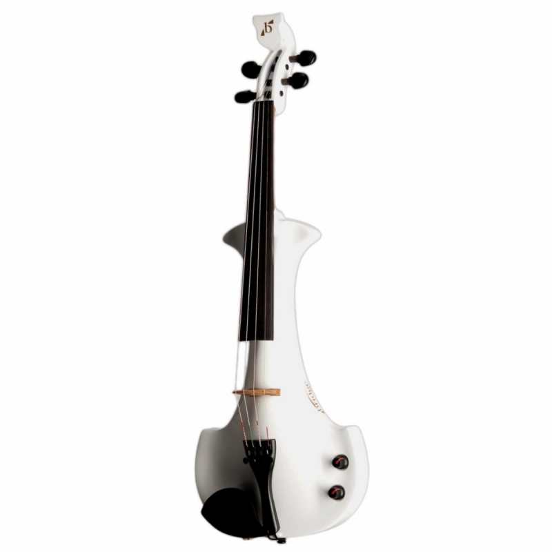 Bridge Aquila 4-String Electric Violin in White with Hard Case & Carbon Bow - Image 2