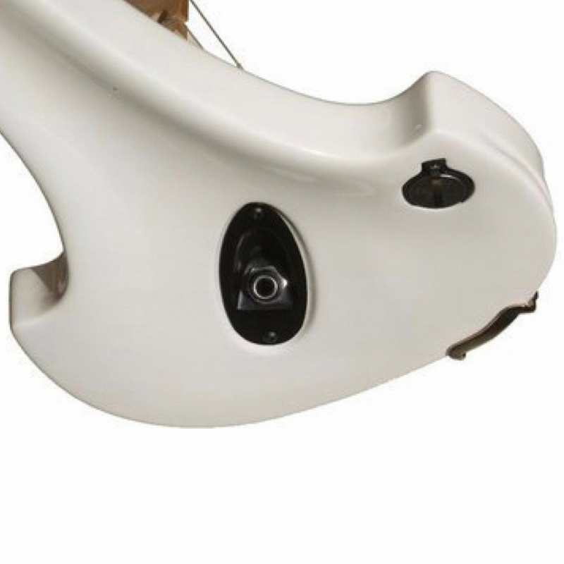 Bridge Aquila 4-String Electric Violin in White with Hard Case & Carbon Bow - Image 3