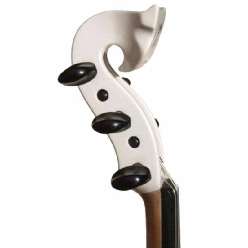 Bridge Lyra 5-String Electric Violin In White With Carbon Bow & Hard Oblong Case - Image 2