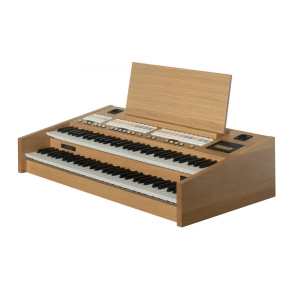 Content Compact 224 Intern Portable Digital Classical Organ Keyboard in Light Oak with 2-manuals and 24 Stops (with internal amplifiers and speakers)