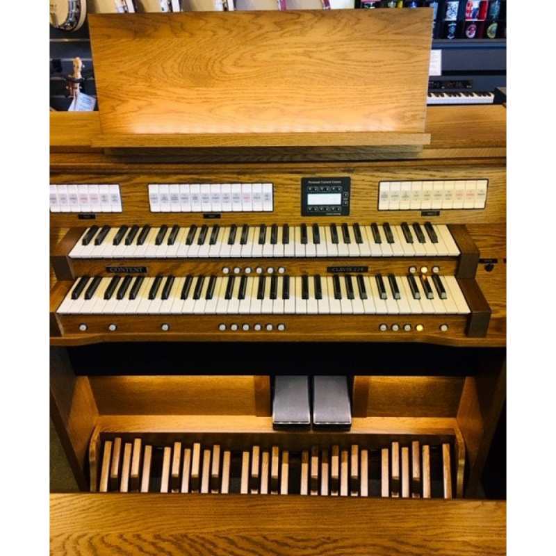Content Clavis 224R 2-manual Digital Classical Organ with 24 Stops in Solid Dark Oak with Roll Top, 30-note Radiating Concave Pedalboard and Bench [UK Specification] - Image 6