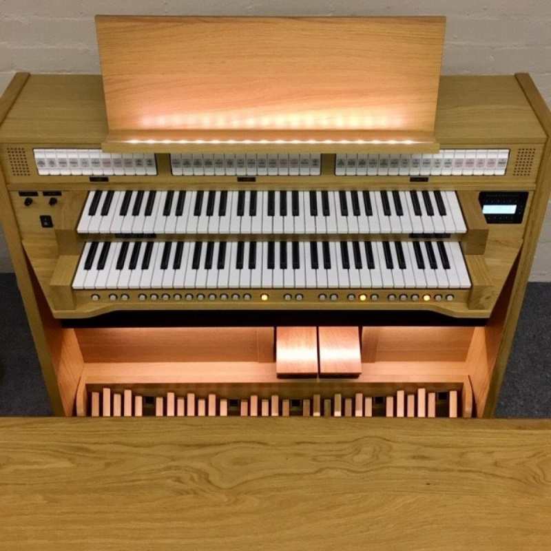 Content Celeste 236 Standard UK Specification 2-manual Digital Classical Organ with 30-note Radiating Concave Pedalboard and Bench in Light Oak - Image 6