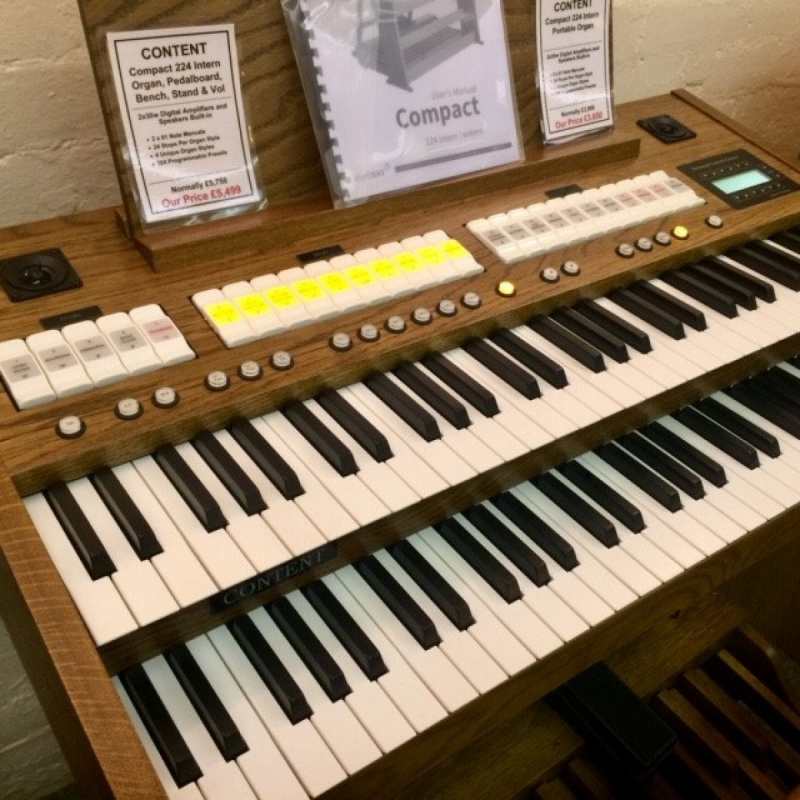 Content Compact 224 Intern Portable Digital Classical Organ Keyboard in Dark Oak with 2-manuals and 24 Stops (with internal amplifiers and speakers)