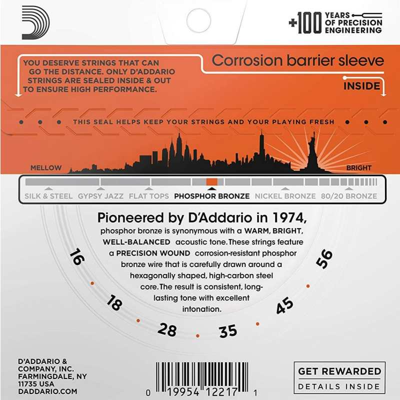 D'Addario EJ42 Resonator Guitar Strings (Medium Gauge, Phosphor Bronze) - Image 2