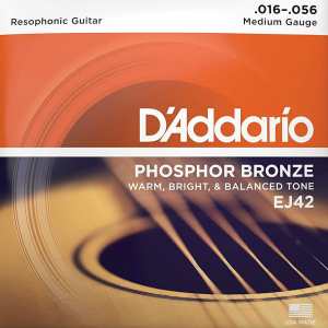 D'Addario EJ42 Resonator Guitar Strings (Medium Gauge, Phosphor Bronze)