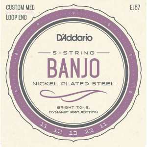 D'Addario EJ57 Banjo Strings (Custom Medium Tension, Loop End)
