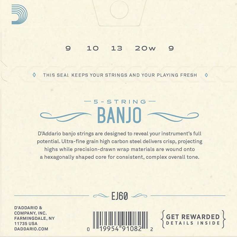 D'Addario EJ60 Banjo Strings (Light Tension, Loop End) - Image 2