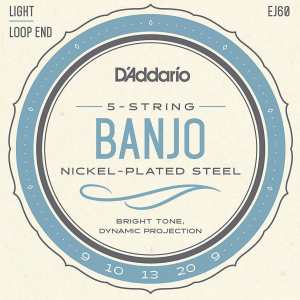 D'Addario EJ60 Banjo Strings (Light Tension, Loop End)