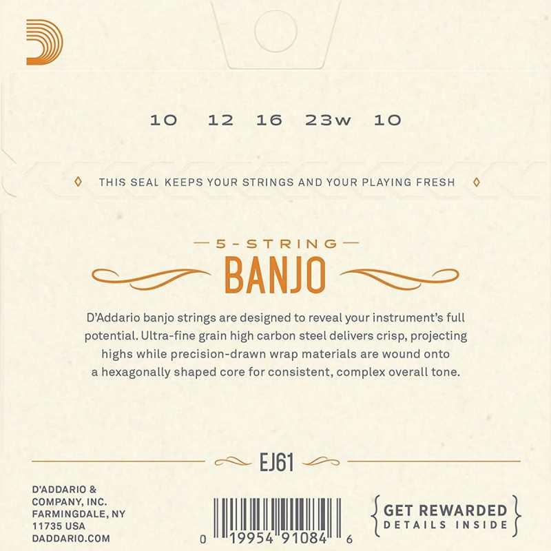 D'Addario EJ61 Banjo Strings (Medium Tension, Loop End) - Image 2