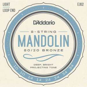 D'Addario EJ62 Mandolin Strings (Light Tension, Loop End)