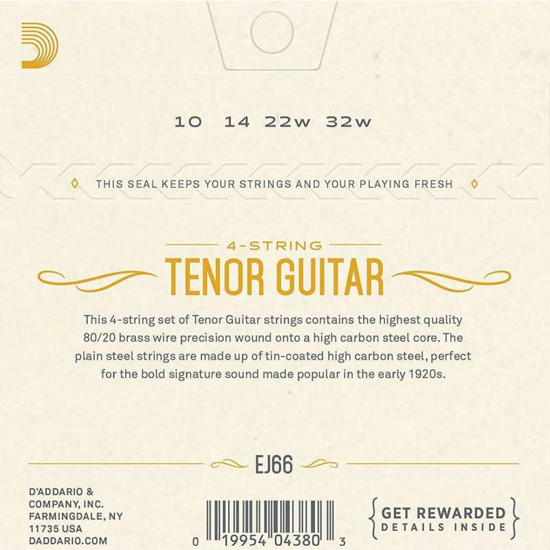 D'Addario EJ66 Tenor Guitar Strings (80/20 Bronze, Ball End) - Image 2