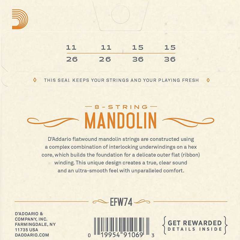 D'Addario EJ67 Mandolin Strings (Medium Tension, Loop End) - Image 2
