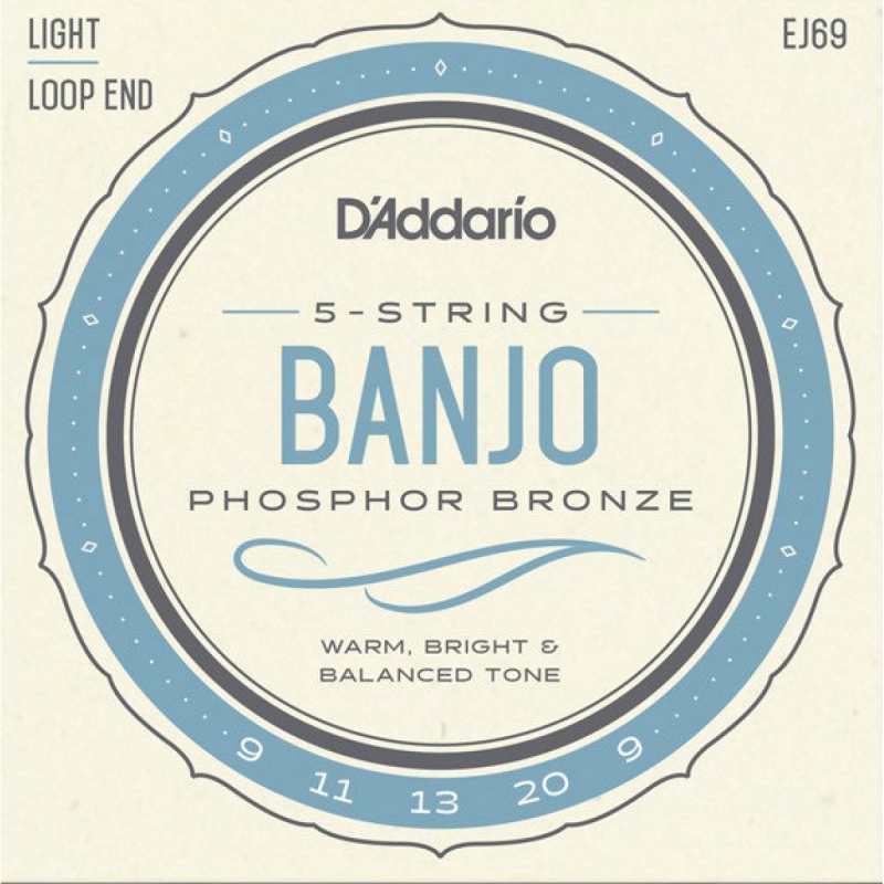 D'Addario EJ69 Banjo Strings (Light Tension, Loop End)