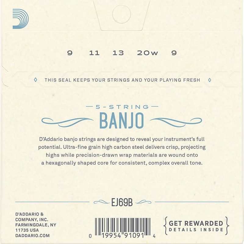 D'Addario EJ69b Banjo Strings (Light Tension, Ball End) - Image 2