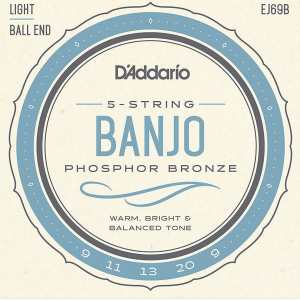 D'Addario EJ69b Banjo Strings (Light Tension, Ball End)