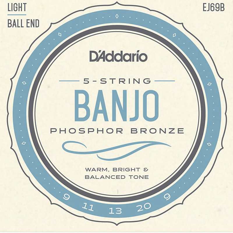 D'Addario EJ69b Banjo Strings (Light Tension, Ball End)