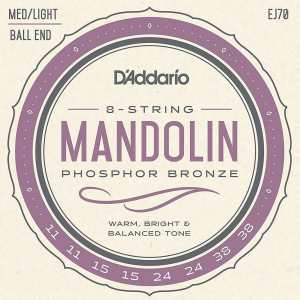 D'Addario EJ70 Mandolin Strings (Med/Light Tension, Ball End)