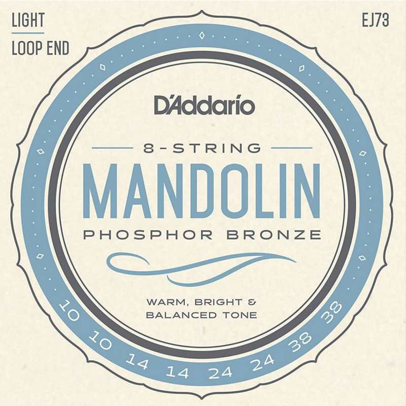 D'Addario EJ73 Mandolin Strings (Light Tension, Loop End)