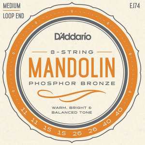 D'Addario EJ74 8 String Mandolin Set (Medium Tension, Loop End)