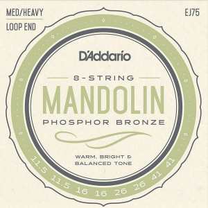 D'Addario EJ75 Mandolin Strings (Med/Heavy Tension, Loop End)