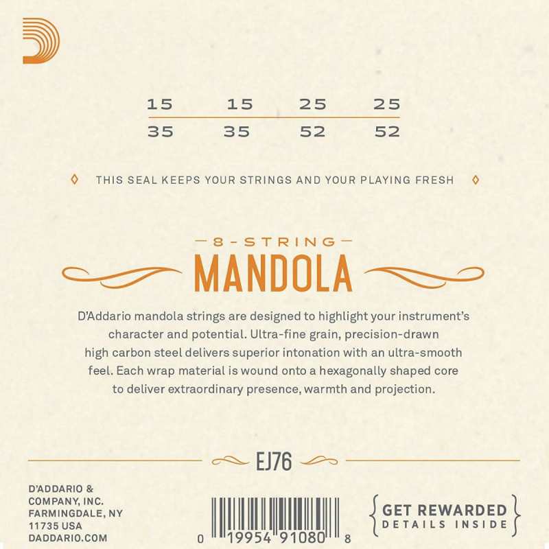 D'Addario EJ76 Mandola Strings (Medium Tension, Loop End) - Image 2