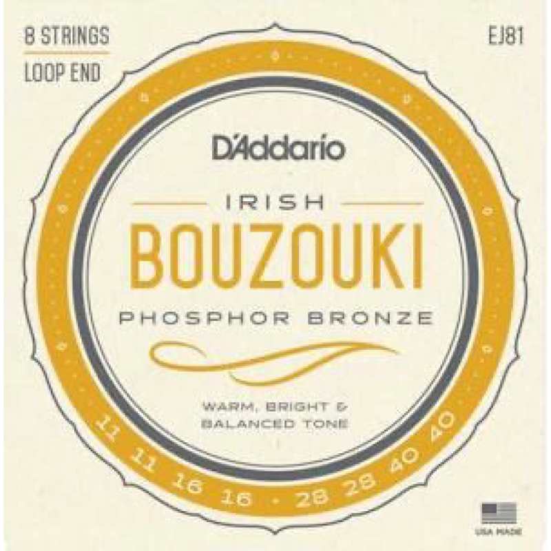 D'Addario EJ81 Irish Bouzouki Strings (Loop End, Phosphor, Medium Tension)