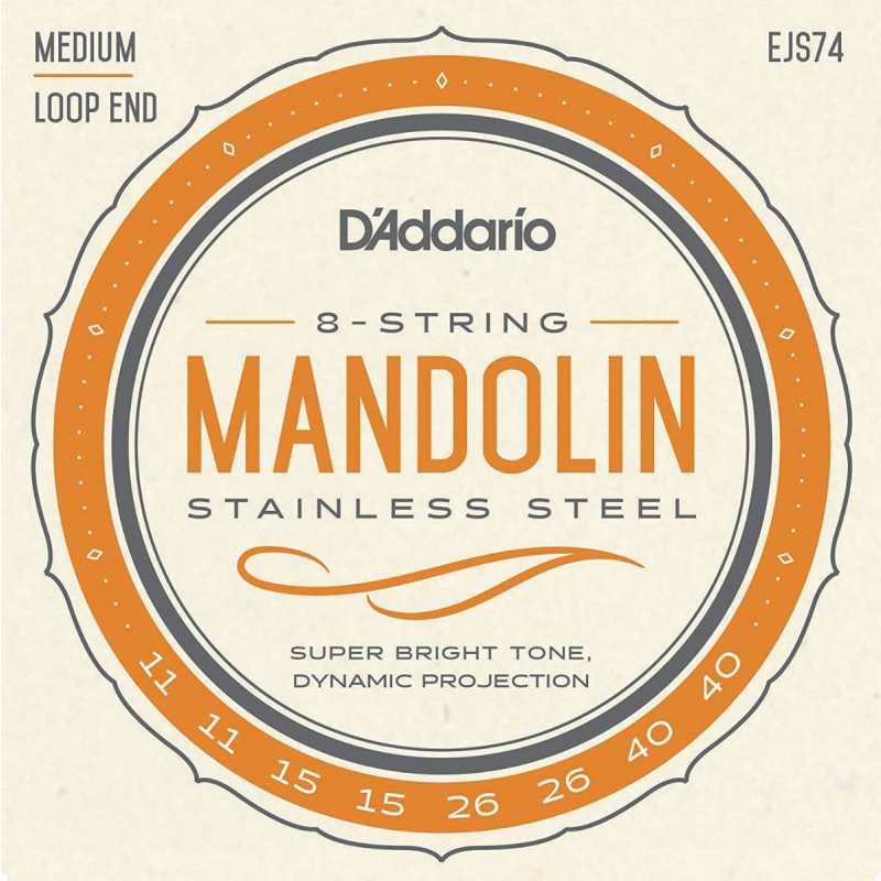 D'Addario EJS74 Mandolin Strings (Medium Tension, Loop End)