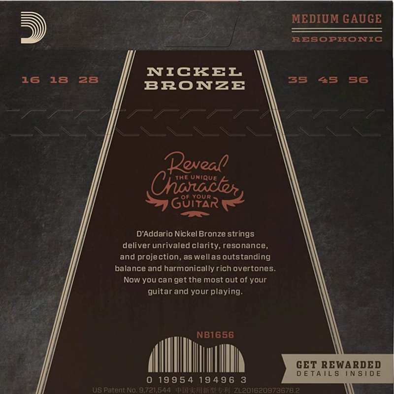 Daddario NB1656 Resophonic Guitar Strings (.16-.56, Nickel Bronze) - Image 2