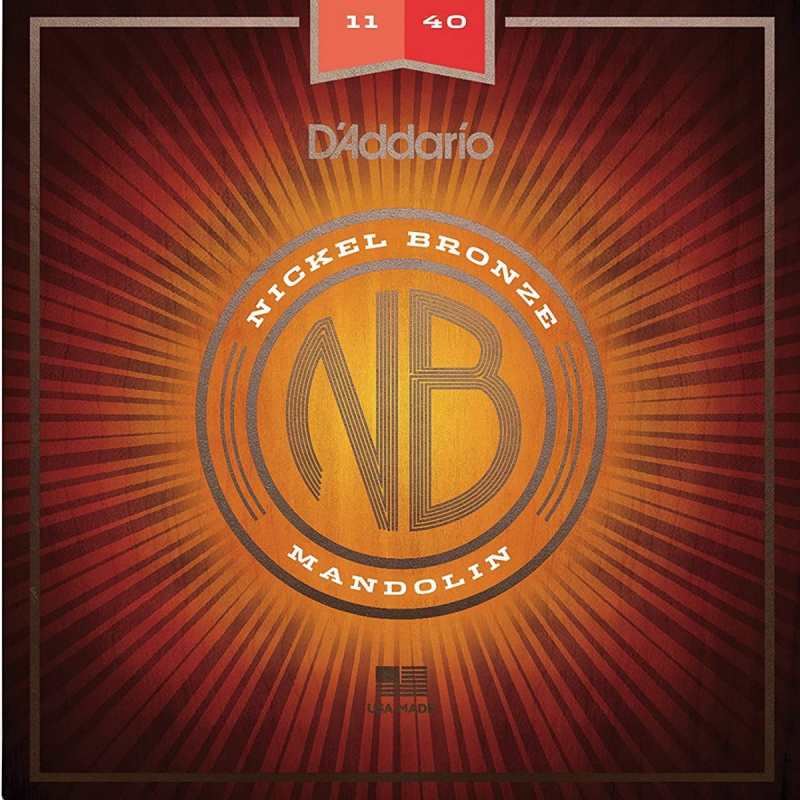 D'Addario NBM1140 Nickel Bronze Mandolin Strings (Medium Tension, Loop End)