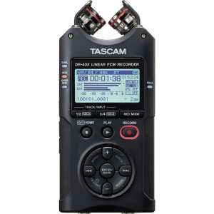 Tascam DR40X Portable Handheld Four Track Digital Audio Recorder and USB Audio Interface