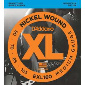 2 Sets of D'Addario EXL160 Long Scale Bass Strings 50-105