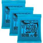3 Sets of Ernie Ball 2225 Extra Slinky Electric Guitar Strings 8-38