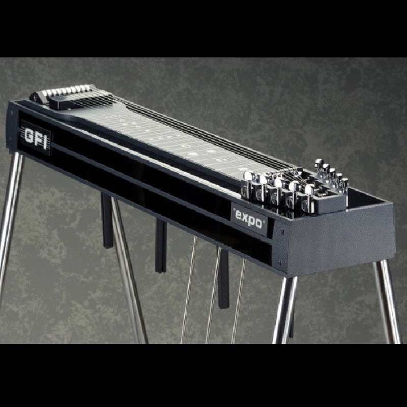 Black GFI S10E Expo Model Pedal Steel Guitar with Hardcase [10-string Single Neck with 3 Pedals & 4 Knee Levers - Made in USA] - Image 3