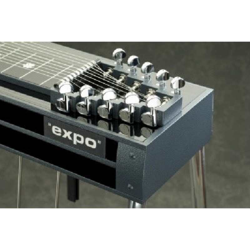 Black GFI S10E Expo Model Pedal Steel Guitar with Hardcase [10-string Single Neck with 3 Pedals & 4 Knee Levers - Made in USA]