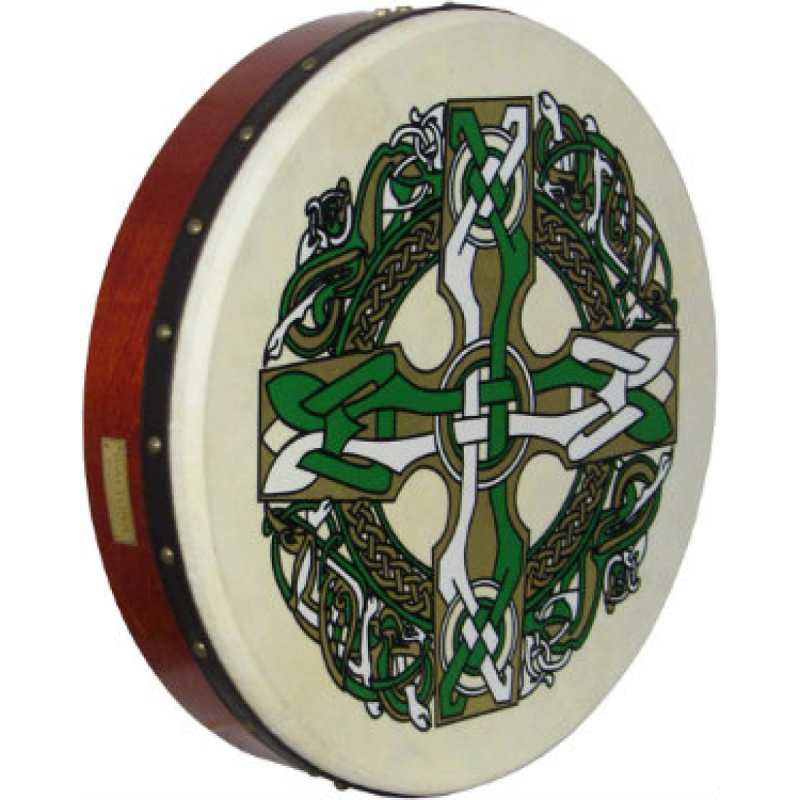 Waltons 18" Bodhran Celtic Cross Player's Pack With Cover, Beater (16057C) - Image 2