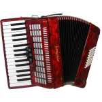Scarlatti 48 Bass Accordion in Red Pearl Finish with Case & Straps (GR41003R)