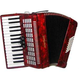 Scarlatti 48 Bass Accordion in Red Pearl Finish with Case & Straps (GR41003R)