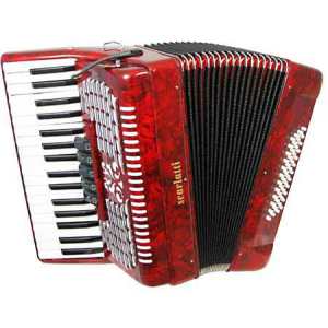 Scarlatti 48 Bass Accordion in Red Pearl With Bag & Straps (GR41004R)