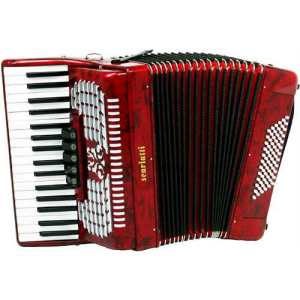 Scarlatti 72 Bass Accordion in Red Pearl Finish with Case & Straps (GR41006R)