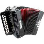 Scarlatti D/G Nero 2-Row Diatonic Melodeon Inc Czech Durall Reeds & Bag GR42005