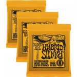 3 Sets of Ernie Ball 2222 Hybrid Slinky Electric Guitar Strings 9-46