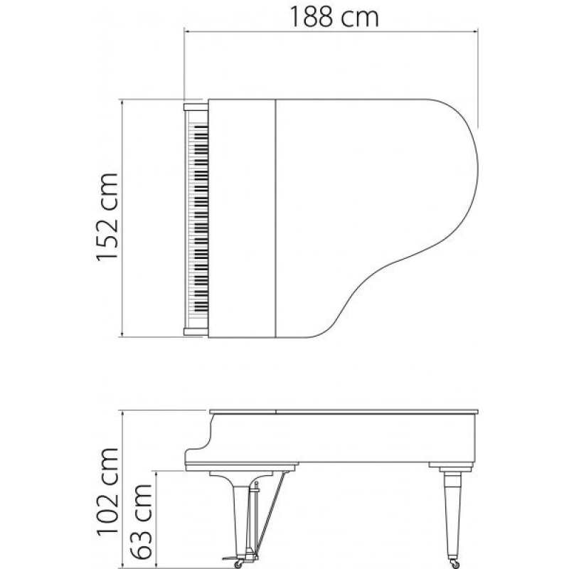 Kawai GL-50 Grand Piano in Ebony Polished Black (The 188cm / 6'2" GL50 is Made in Japan) - Image 4